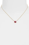 Kendra Scott Davie Pendant Necklace In Gold Raspberry Labradorite