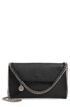 Stella Mccartney Mini Falabella Shaggy Dear Faux Leather Crossbody Bag In Black