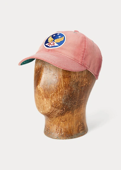 Double Rl Winged-logo Ball Cap In Faded Red
