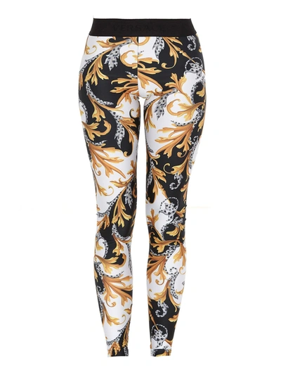 Versace Barocco Acanthus Leggings In Multicolor