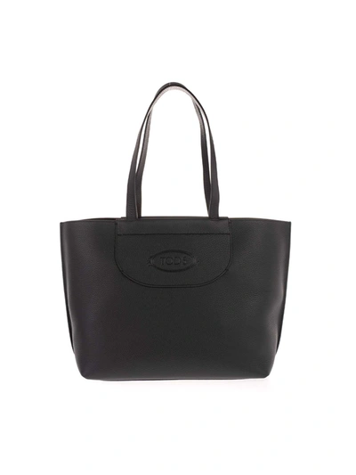 Tod's Medium Shopper Bag In Black