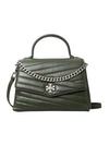 Tory Burch Women's Kira Small Chevron Leather Top Handle Bag In Poblano