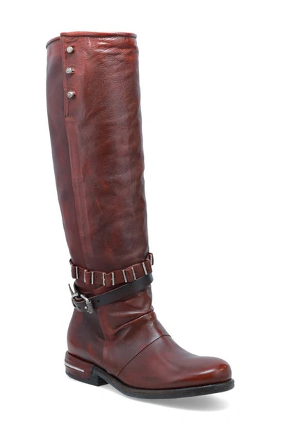 As98 Tosh Knee High Boot In Wine Leather