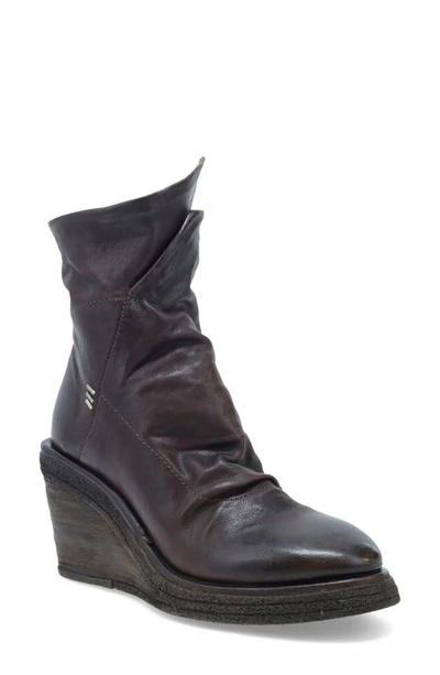 A.s.98 Tremont Wedge Bootie In Eggplant Leather