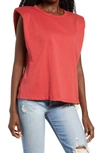 Endless Rose Padded Shoulder T-shirt In Red