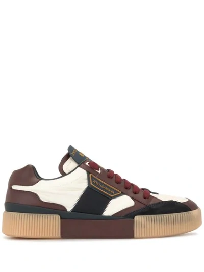 Dolce & Gabbana Miami Sneakers In Bordeaux / Blue Calfskin