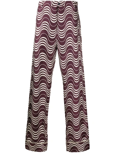Marni Swirly Print Trousers In Purple