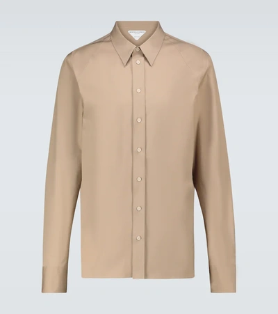 Bottega Veneta Raglan Sleeve Dress Shirt In Beige