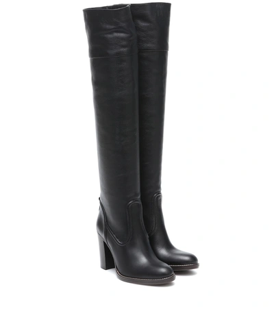 Chloé Emma Leather Over-the-knee Boots In Black