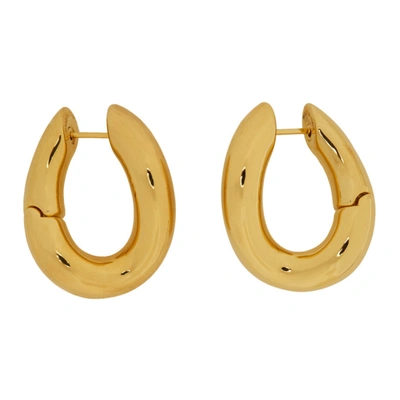 Balenciaga Loop Xs Gold-tone Hoop Earrings In 0027 Shiny