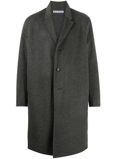 Acne Studios Single-breasted Oversized Coat In Grey