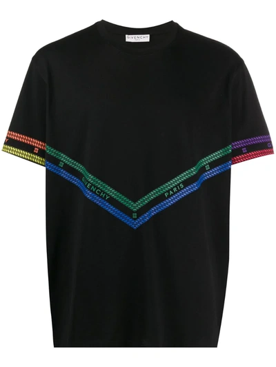 Givenchy Rainbow Logo-print Cotton-jersey T-shirt In 960 Multicolored