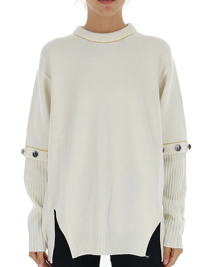 Chloé Detachable Sleeves Knit Sweater In White