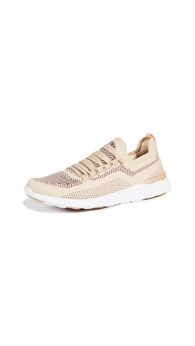 Apl Athletic Propulsion Labs Techloom Breeze Sneakers In Champagne & Burgundy & White