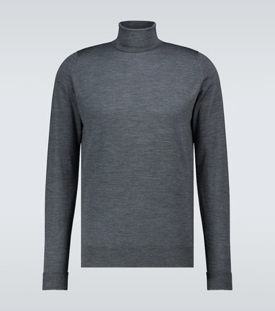 John Smedley Merino Wool Rollneck Cherwell Sweater In Grey