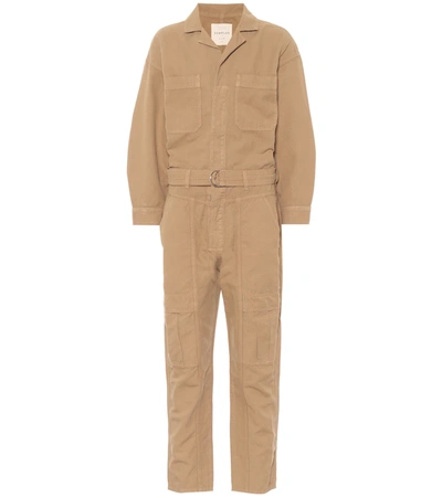 Citizens Of Humanity Willa Cotton And Linen Twill Jumpsuit In Beige