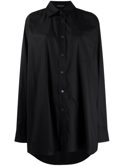 Ann Demeulemeester Elongated Cotton Shirt In Black