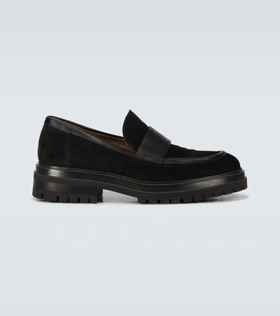 Gianvito Rossi Paul Penny Loafers In Black