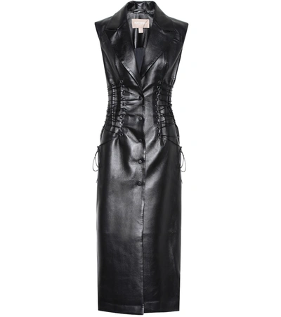 Matériel Tbilisi Faux Leather Midi Dress In Black
