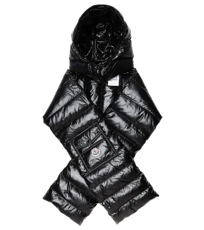 Moncler Hooded Quilted-down Scarf In Black