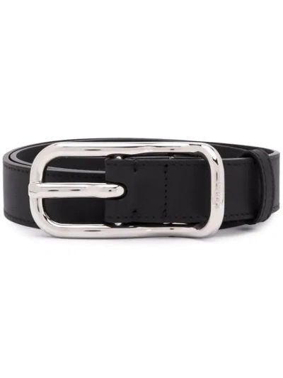 Chloé Logo-engraved Leather Belt In Black