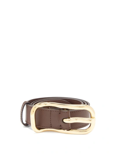 Chloé Logo-engraved Leather Belt In Brown