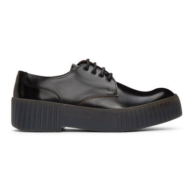 Acne Studios Bentigo Exaggerated-sole Leather Derby Shoes In Black,grey