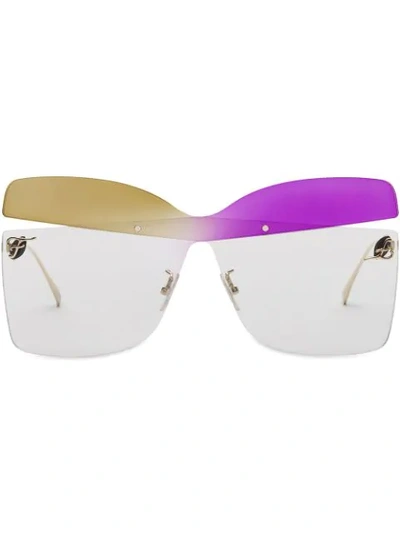 Fendi Karligraphy Ff 0399 Butterfly Sunglasses In Gold