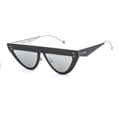 Fendi Unisex Black Round Sunglasses Ff 0371/s 0807 T4 53/14 In Black,grey