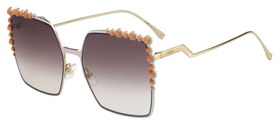 Fendi Can Eye Ff 0259 35j Square Sunglasses In Pink