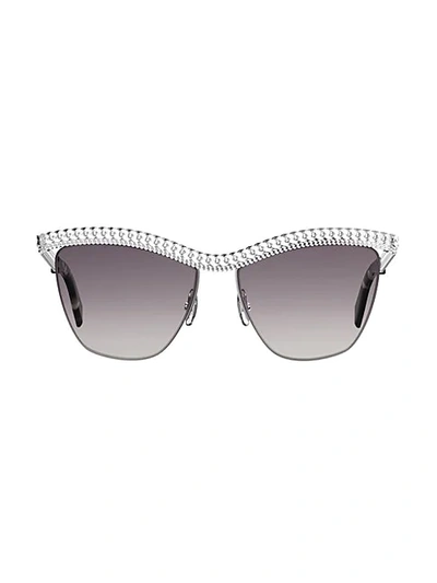 Moschino 57mm Cat Eye Sunglasses In Silver Havana