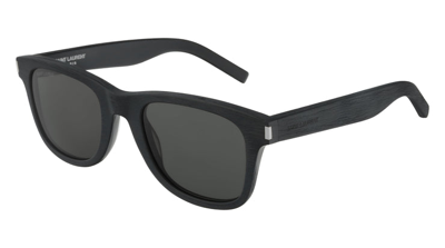 Saint Laurent Sl 424 Rectangle Acetate Sunglasses In Black