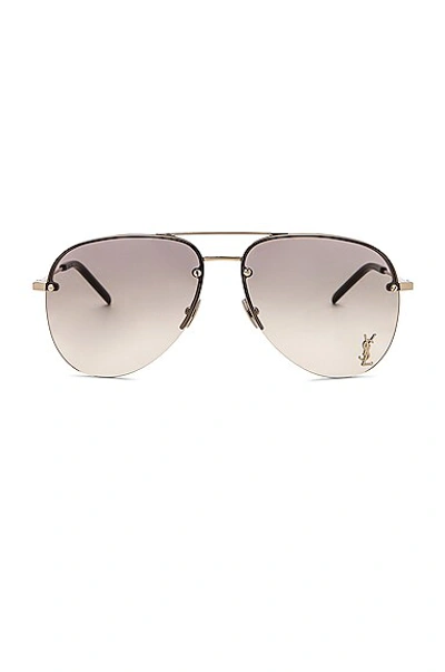 Saint Laurent Classic 11 Blk Vlt 45 Aviator Sunglasses In Violet