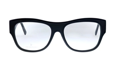 Swarovski Sk 5213 Square Eyeglasses In Glossy Black