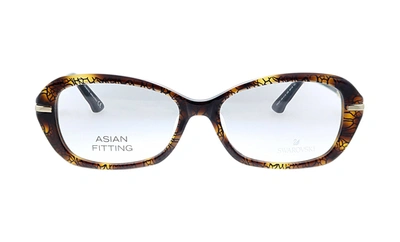 Swarovski Sk 4110 Square Eyeglasses In Patterned Havana