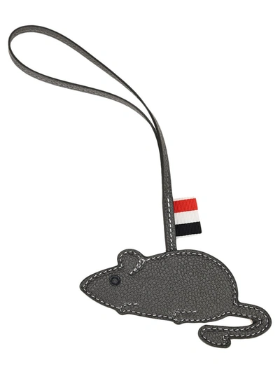 Thom Browne Mouse Bag Charm In Med Grey