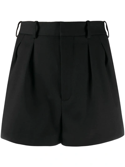Saint Laurent High-waisted Tailored Shorts In Black