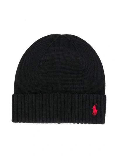 Polo Ralph Lauren Kids Beanie For Boys In Black