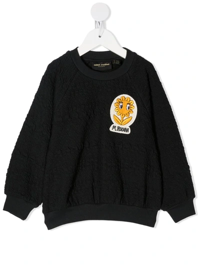 Mini Rodini Kids Sweatshirt Flower Patch For For Boys And For... In Black