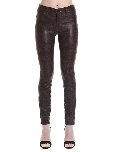 J Brand Jaguar Leather Pants In Brown