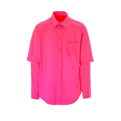 Balenciaga Lipstick Pink Double Sleeve Shirt