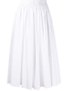 Marni White Gathered Waist Midi Skirt