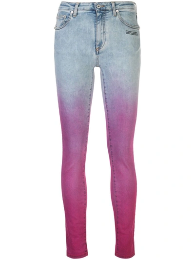 Off-white Faded Pink Jeans In Blue/pink