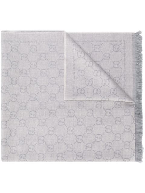 gg jacquard knitted scarf