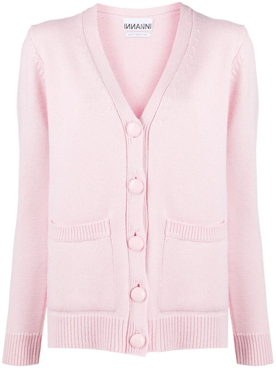 Ganni Relaxed-fit V-neck Cardigan In Baby Pink