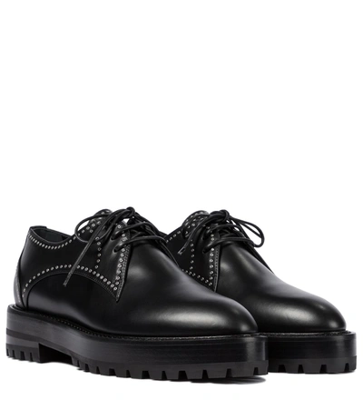 Alaïa Grommet Studded Lace-up Loafers In Black