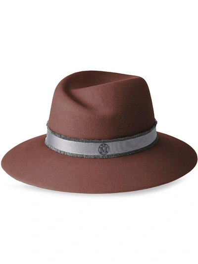 Maison Michel Virginie Felt Fedora Hat In Canyon Rose