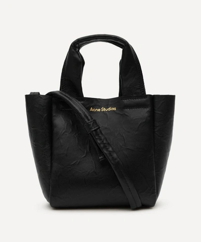 Acne Studios Mini Leather Tote Bag In Black