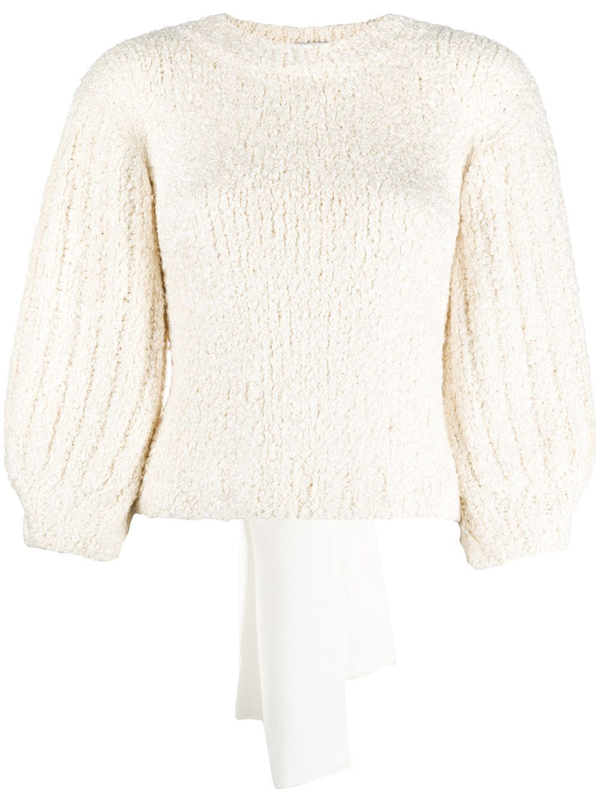 white balloon sleeve jumper