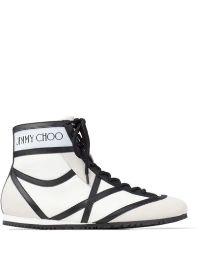Jimmy Choo Kato Leather High-top Sneakers In White